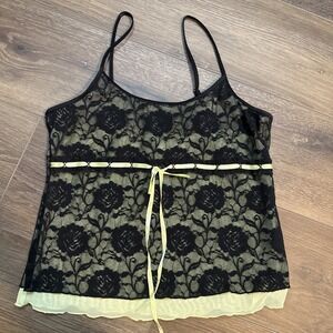 Y2K Lace Cami Large Grunge Emo Alt Fashion Bikercore Cosplay Tank Top